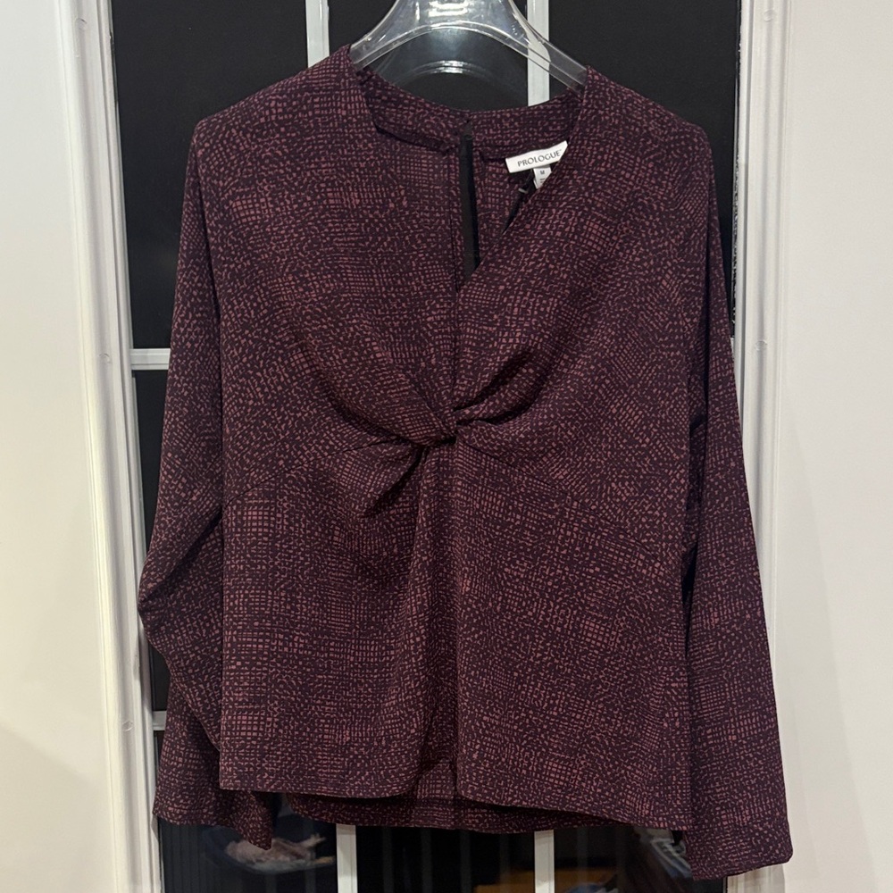 Prologue Women's Burgundy Long Sleeve Blouse